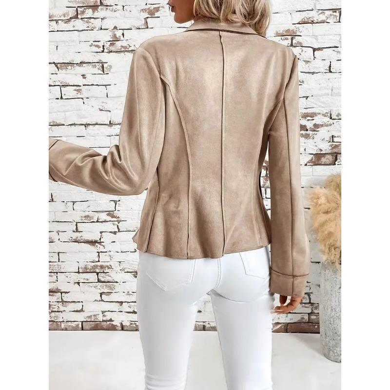 YYFS Moda damă ocazional imprimeu în culori uni Toamnă Iarnă Mâneci lungi POLO Gât Jachete și paltoane