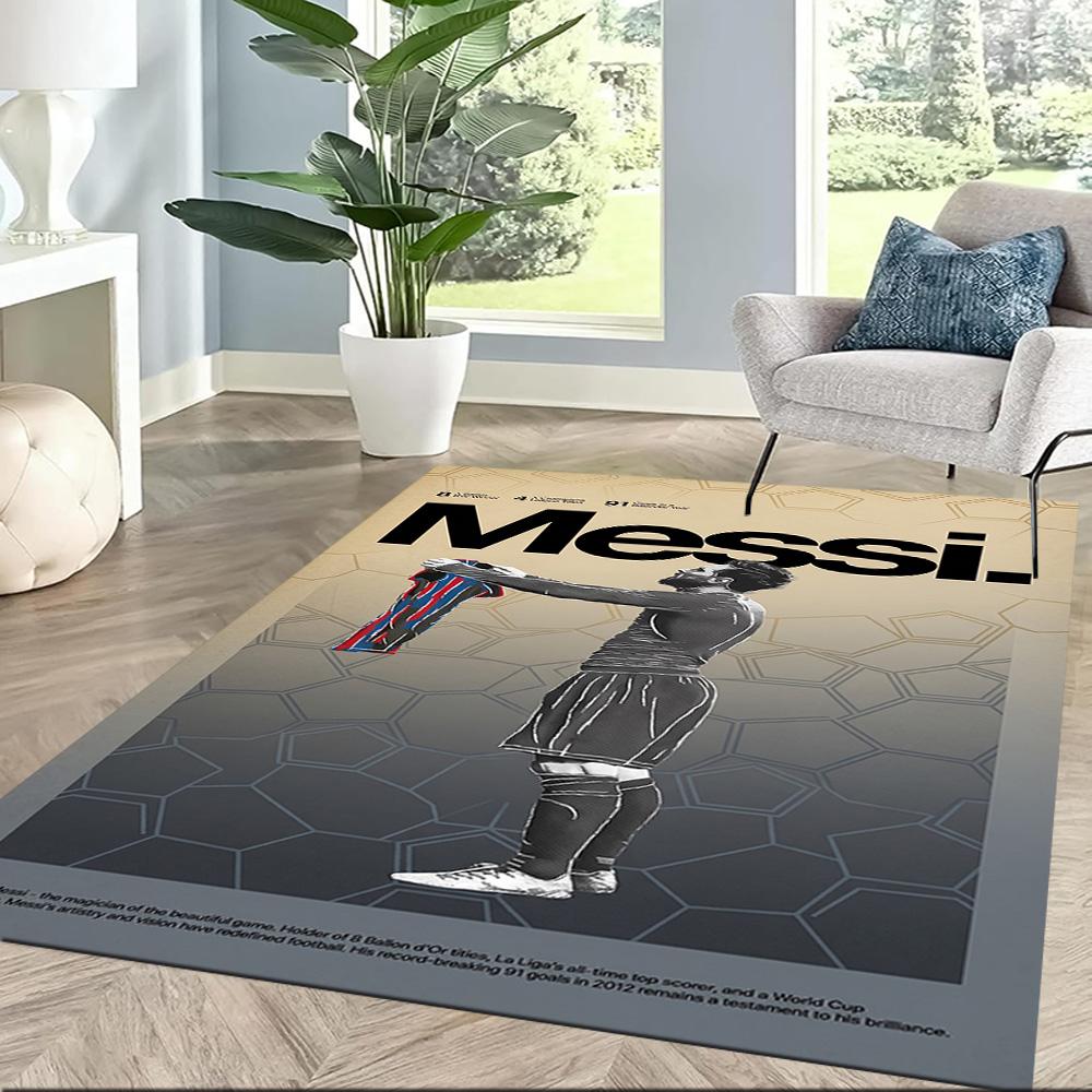 Messi 400 Area Rug Design for Playrooms Bedrooms Foyer Entryway Anti-slip Rug Anime Office Decor Spiritual Gift
