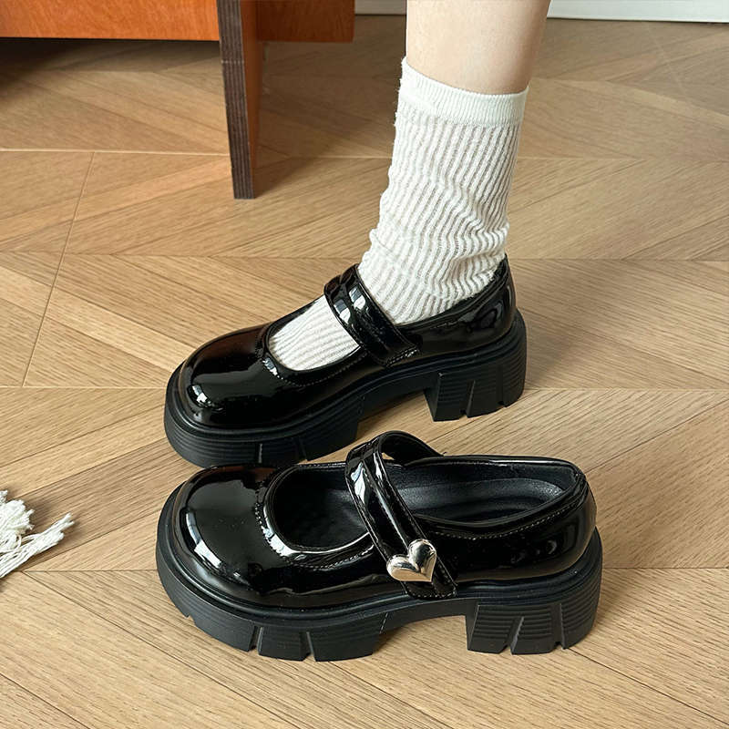 British Style Platform Heightening Small Leather Shoes Women's French Temperament Single Shoes 2025 New Spring and Summer Mary Jane High Heels