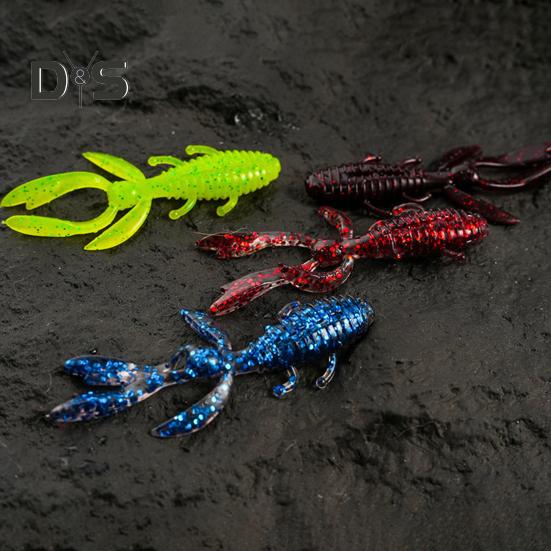 10 Pcs Appât Souple Crevette Leurre de Pêche Aspect Réaliste Couleur Vive Forme Profilée Appât Artificiel Crevette Matériel de Pêche10[pcs