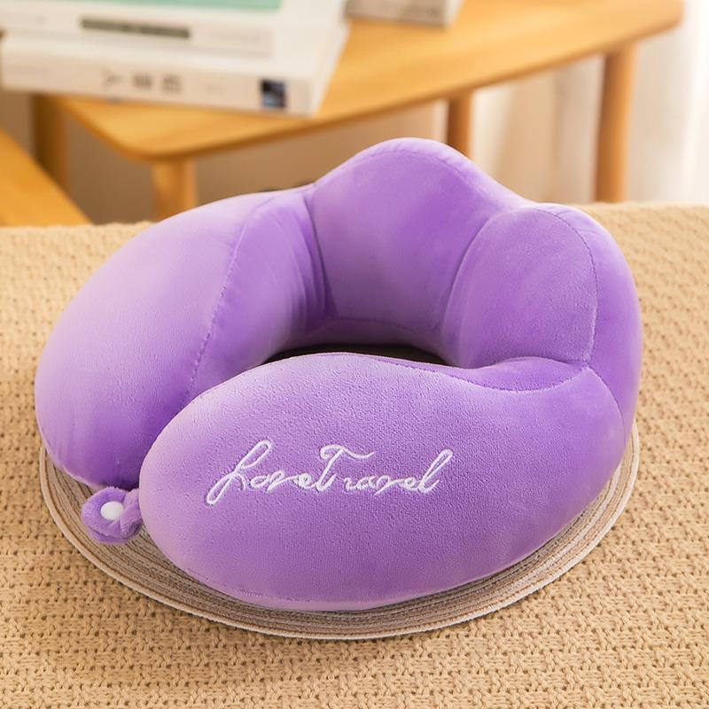 Cartoon Memory Foam U-Shaped Travel Neck Pillow for Airplane, Car & Student Use