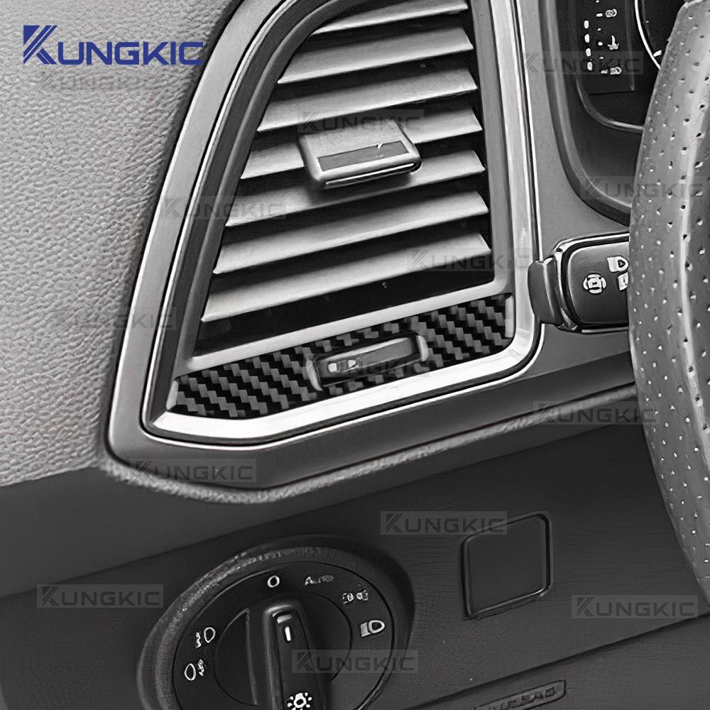 Real Soft Carbon Fiber Sticker For SEAT Ateca 5F 2016-2025 For Cupra Ateca 5F 2018-2025 LHD RHD Car Central Control Air Outlet