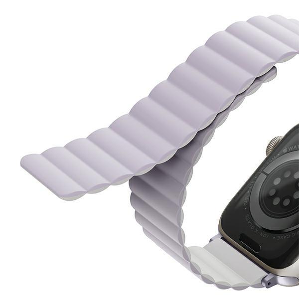 Pasek do Apple Watch Series 1 UNIQ Reversible Magnetic Lilak-Biały