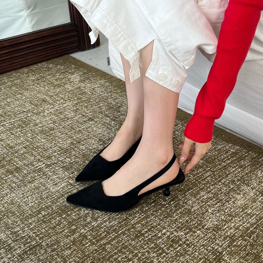 Chunxin French One-Word Strap Mary Jane Pointed Single Shoes Women Shallow Mouth High Heels Women
