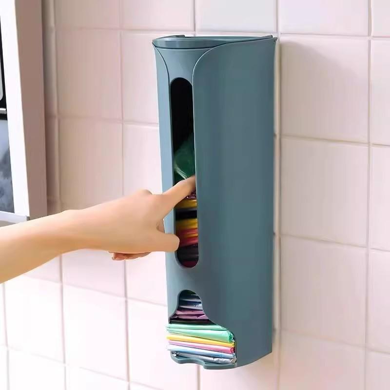 Dispenser Porta Sacchetti di Plastica da Parete Grande Capacità Estraibile Organizer per Sacchetti della Spesa per Armadietto della Cucina Stoccaggio Domestico