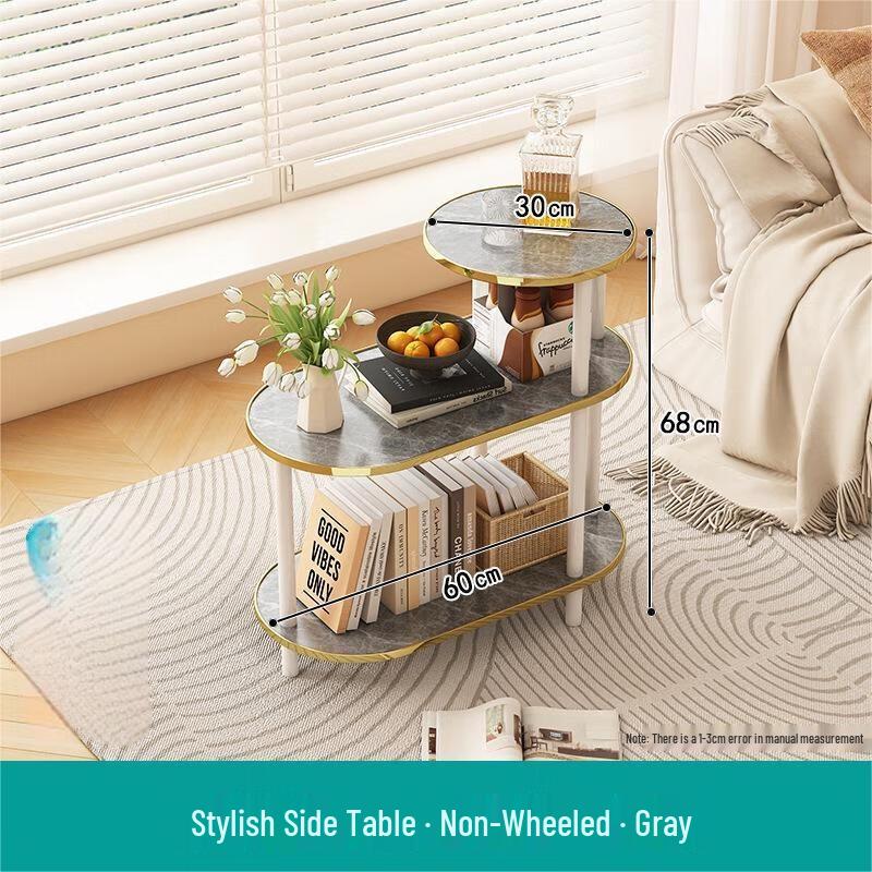 Nordic Solid Wood Rolling Sofa Side Table