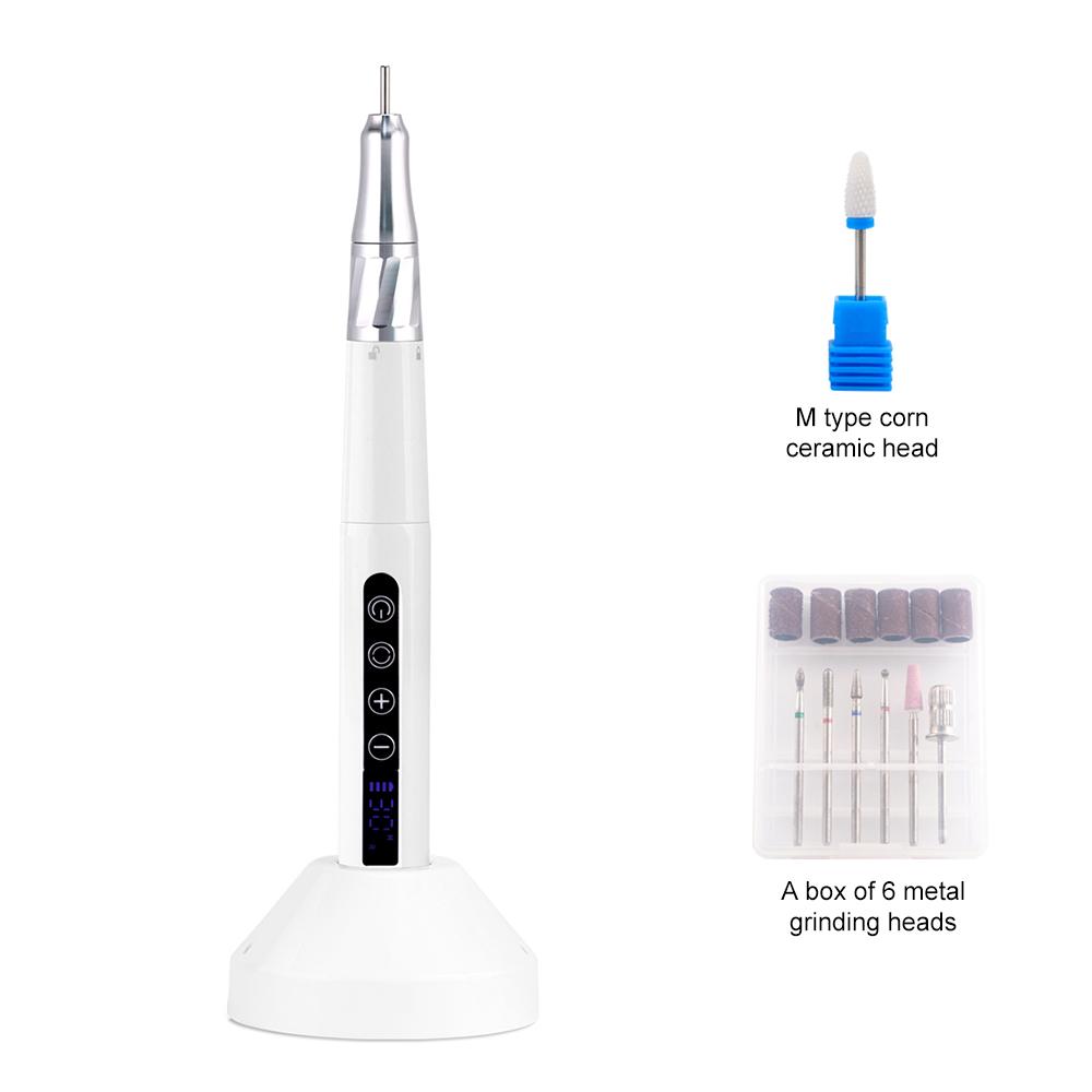 85W Motor Bürstenloser Nagelfräser Leichte Stiftform Nagelbohren 35K Wiederaufladbar E-File 35000 U/min Tragbare Ladestation