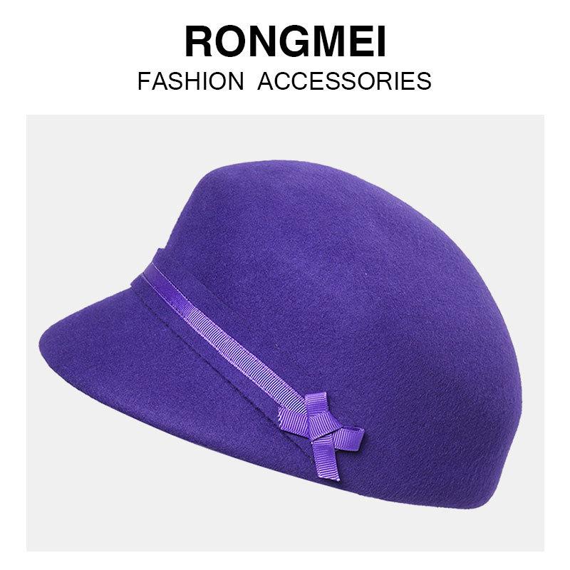 Rongmei spot European and American, autumn and winter Bere top hat, equestrian hat, woolen hat, peaked cap