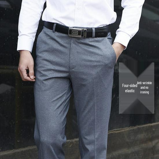 Men's Summer Stretchy PU Leather Pants: Waterproof, Oil-Resistant, Dirt-Resistant, Loose-Fit, Lightweight, Work Safety Casual Pants.