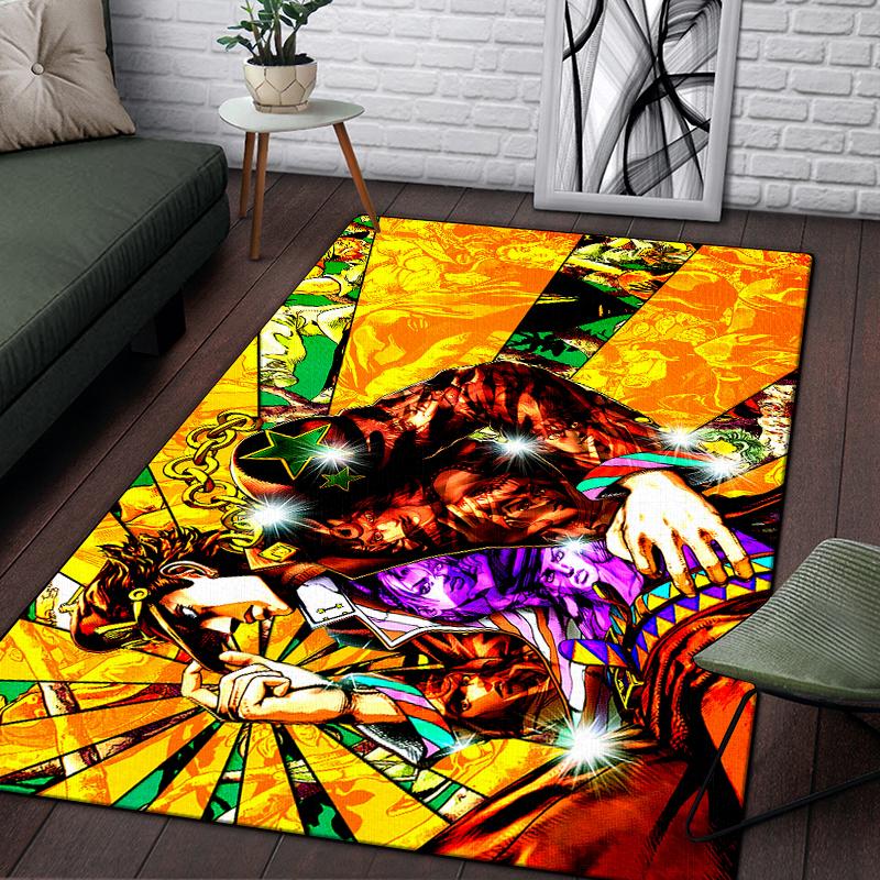 Jojo Anime piękny obraz dywan do salonu duży dywanik czarny miękki dywan maty do dekoracji domu dywaniki Boho piknik