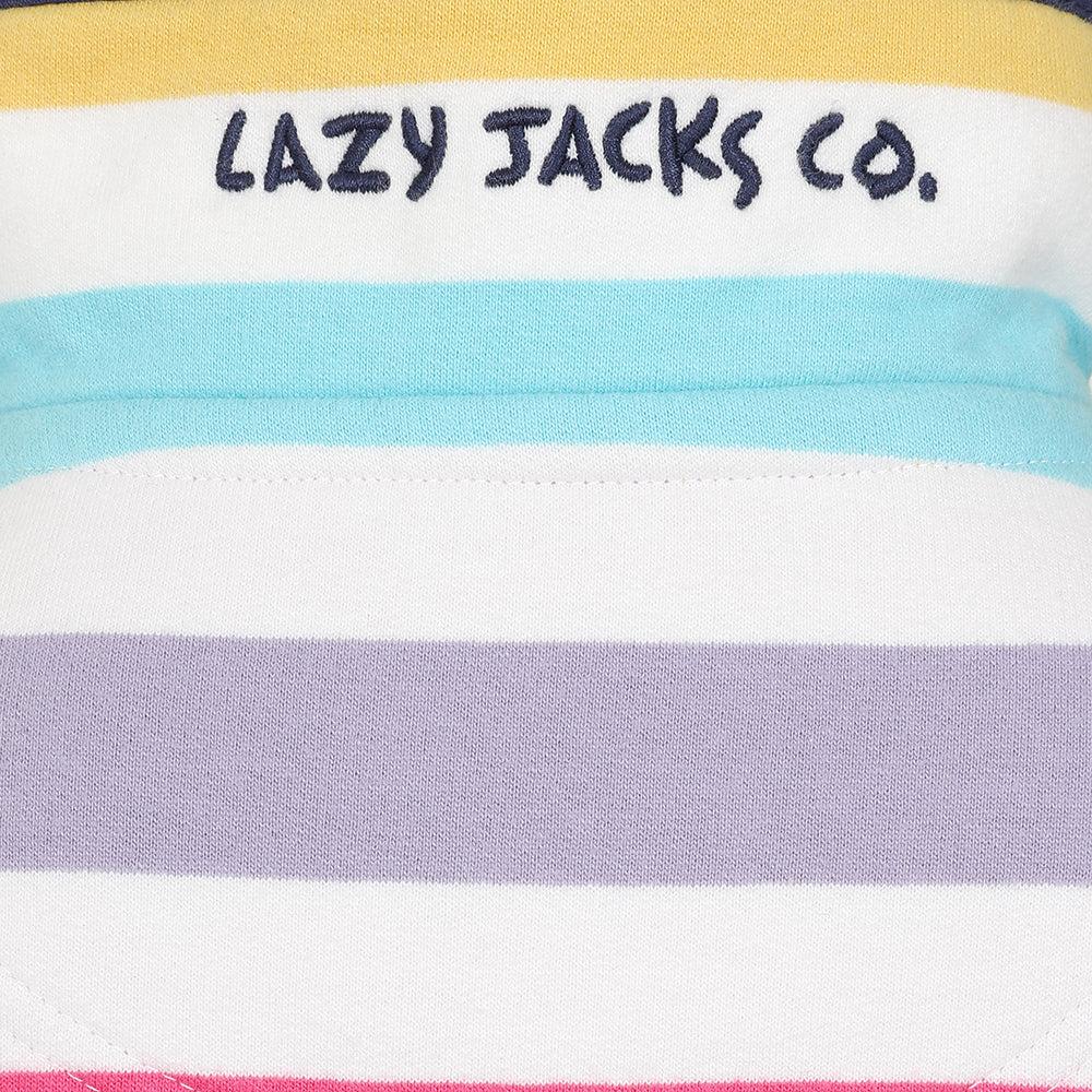 Lazy Jacks Childrens/Kids Striped Quarter Zip Sweatshirt