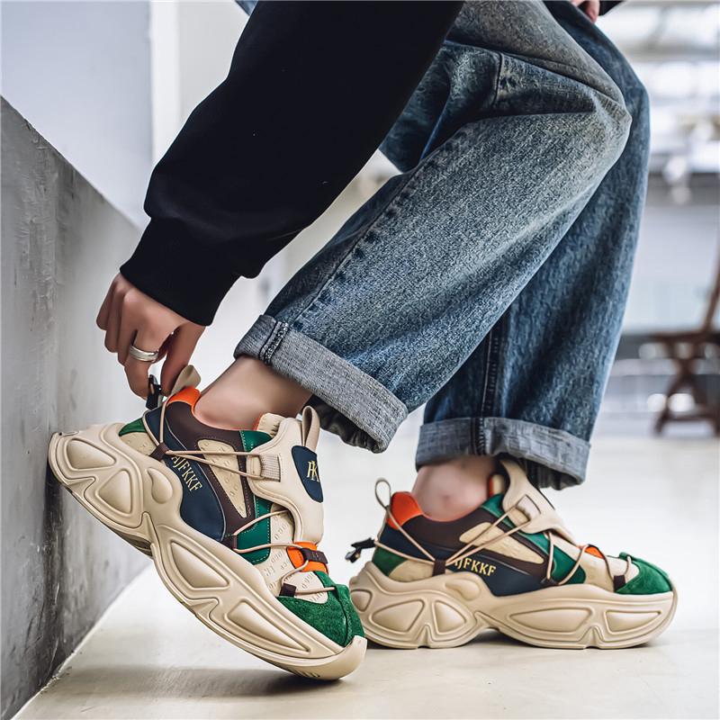 Men's Trend Clunky Sneaker Outdoor Non Slip Breathable Casual Running Sport Shoes Comfortable Work Shoes