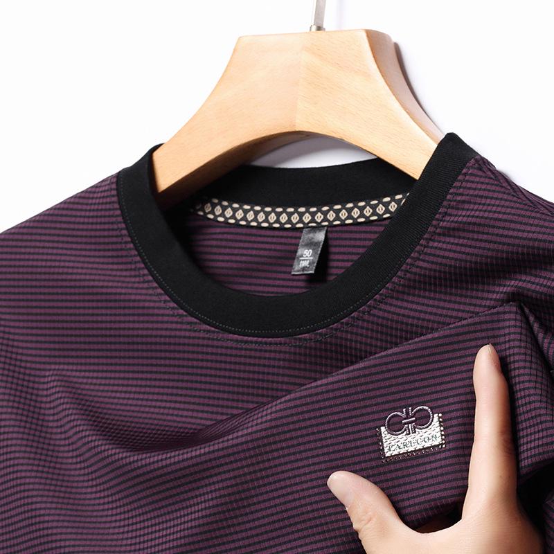 Herren Gestreiftes Langarm Rundhals Sweatshirt für Frühling & Herbst