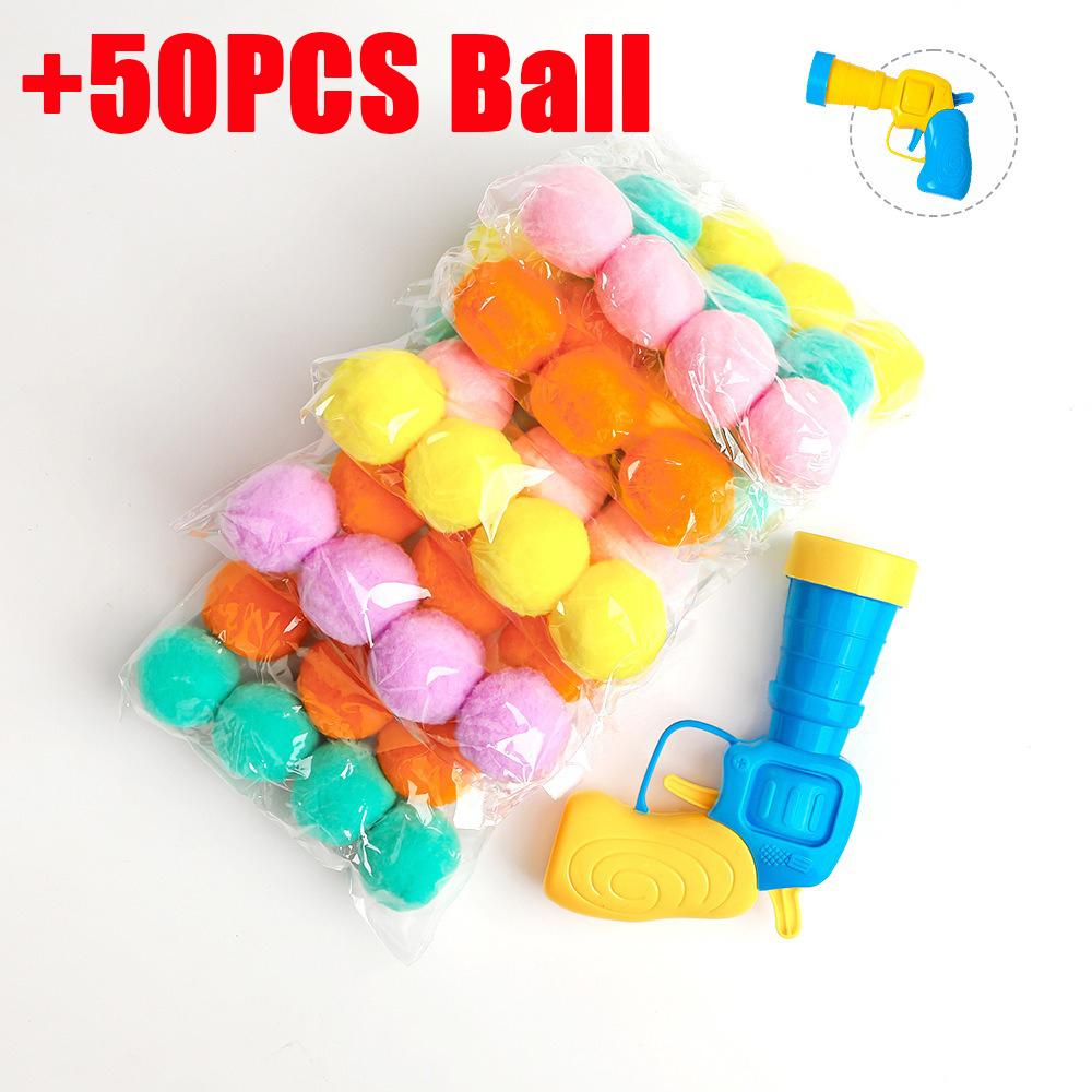 Interactive Cat Toys Launch Training Toy For Pet Kitten Creative Mini Shooting Gun Games Stretch Plush Ball Toys Pet Supplies