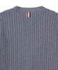 Thom Browne Rwb Striped Cotton Baby Cable V-Neck Cricket Cardigan - Light Grey / Mkc640Ay3014055