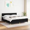 Exclusive House - Bed Slatted Base with Mattress Black 180x200 Cm Fabric