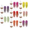 4PCS Artificial Hanging Flowers UV Resistant Plastic Faux Hanging Plants Morning Glory Vines for Outdoor Spring Decoration