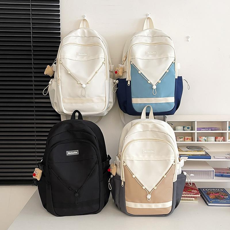 College Student Schoolbag Women's New Fashion Color Matching Computer Backpack Japanese Large-capacity Junior High School Backpack