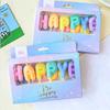 Happy Birthday Macaron Color Candle Birthday Cake Decoration Plug-In Girl Heart Colored Candle