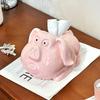 Creative Pink Cute Pig Ceramic Tissue Box Dining Table Living Room Ornament Cartoon Animal Pig Porcelain Extractable Tissue Box