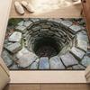 Flannel Door Mat 3D Crocodile Pattern Optical Illusion Floor Rug for Front Door Entrance Garden Home Decor Carpet