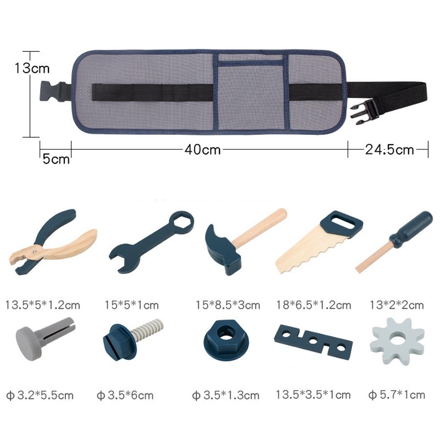 

Детский игрушечный инструмент для ролевых игр, развивающие игрушки 3-6 лет для мальчиков, деревянный набор имитации, сумка на пояс ремонтника, пожарного, подарки