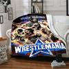 Wrestlemania Customize Text Blanket Lightweight Personalized Blanket Durable Comfort Versatile for Seaside Picnics Sofa Livingroom All-Season Use
