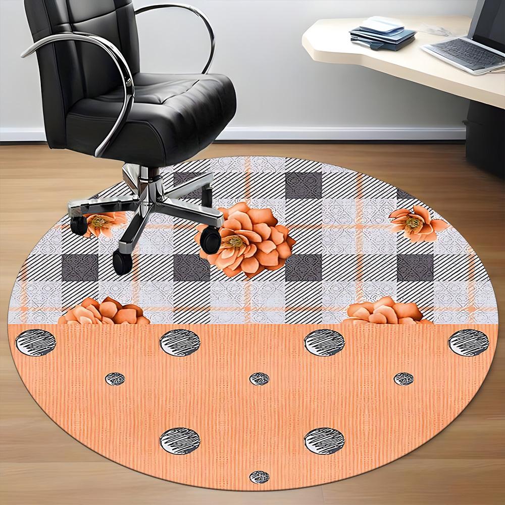 1 Stück Blumen-Karo-Korbstuhl-Teppich für das Büro, rutschfest, weich und langlebig, Büroteppich für die Innendekoration