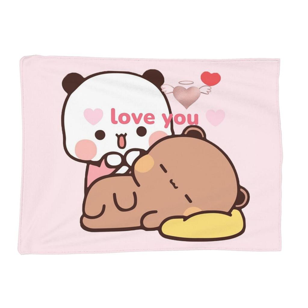 Peach And Goma Bubu Dudu Balloon Blankets Soft Warm Flannel Throw Blanket Plush for Bed Living room Picnic Travel Home Couch