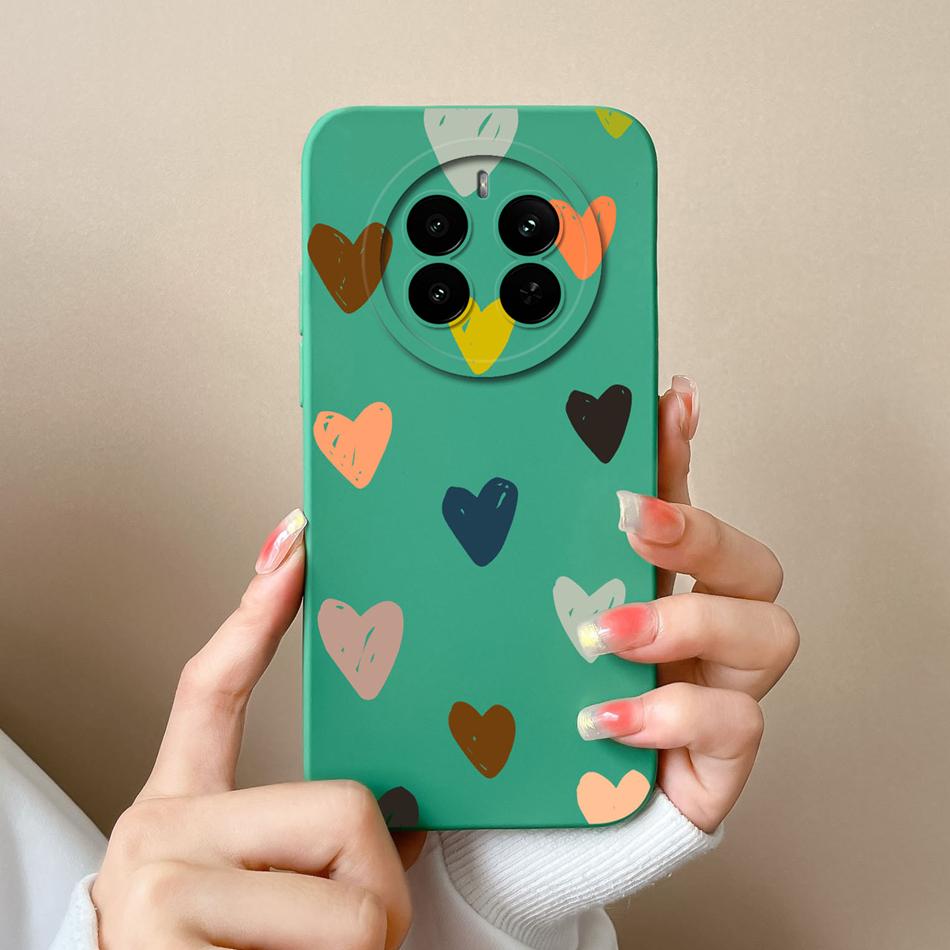 Love Heart Case For Realme 12 Pro Plus 12 Lite Back Cover For Realme12 4G Funda Liquid Silicone Camera Protection Phone Housing