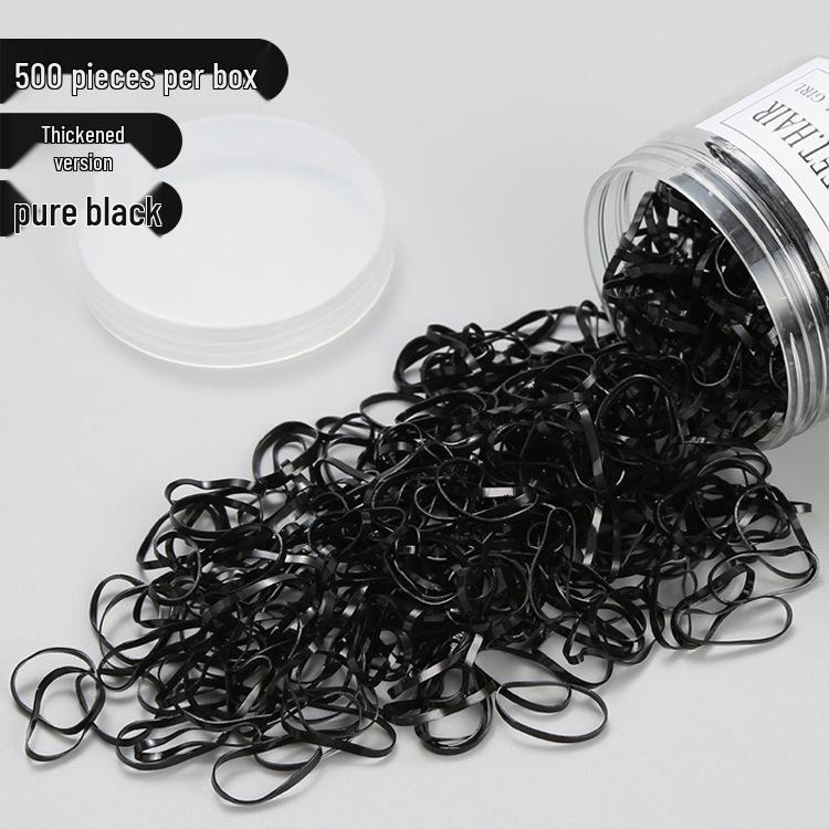 Child-Friendly Durable Hair Ties, 500-Pack, Damage-Free, Mixed Colors & Black, Extra Thick