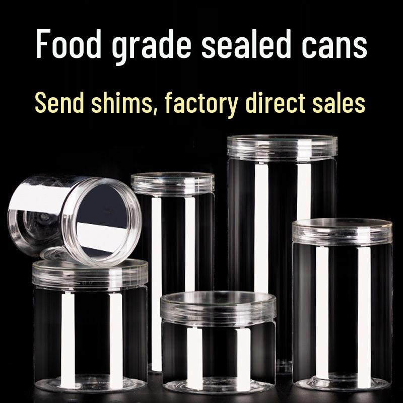 Airtight Food-Grade Transparent Plastic Jar with Lid for Kitchen Storage