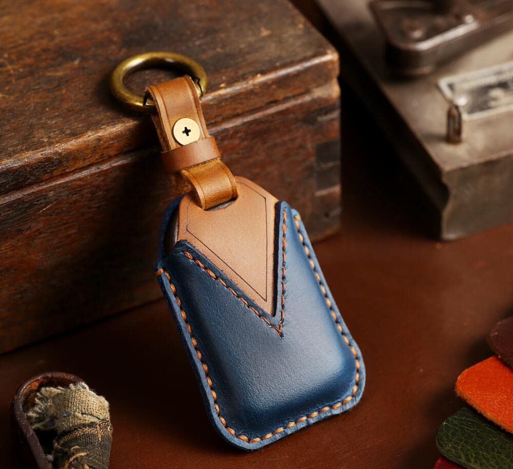 Kinotaka Pouzdro na chytrý klíč z pravé kůže pro Honda Kompatibilní s novým Step a Odyssey Držák klíčů se 4 tlačítky Vozidla, Oboustranné posuvné,