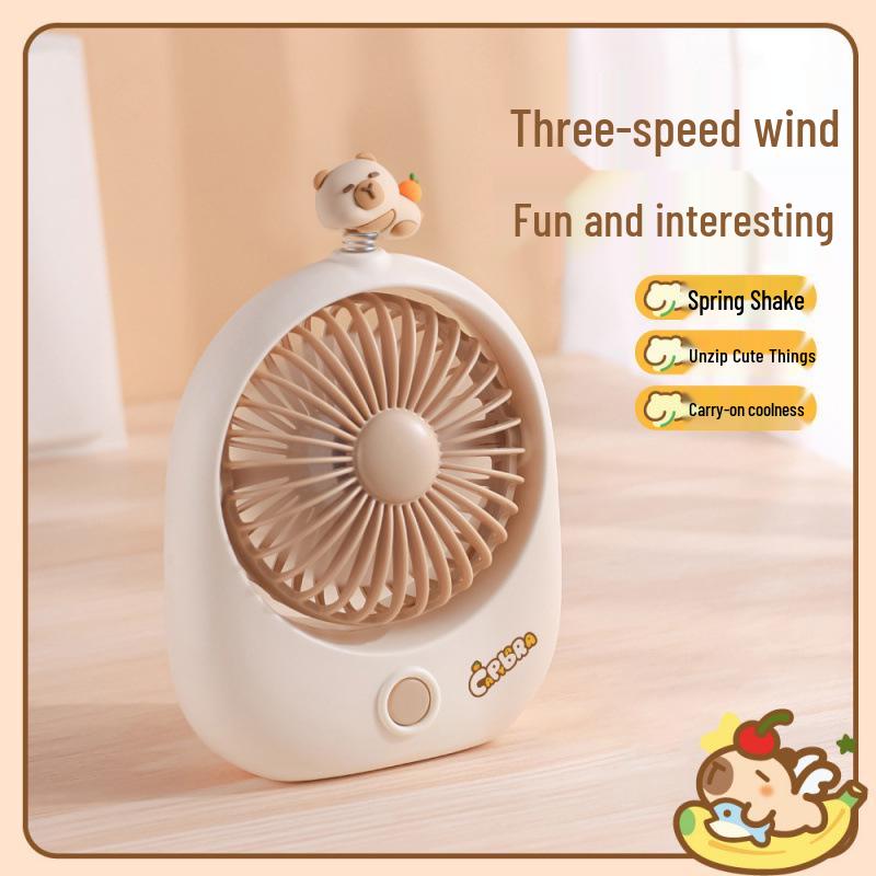 Capybara USB Portable Dorm Fan: Cute, Compact, Child-Friendly Tabletop Fan