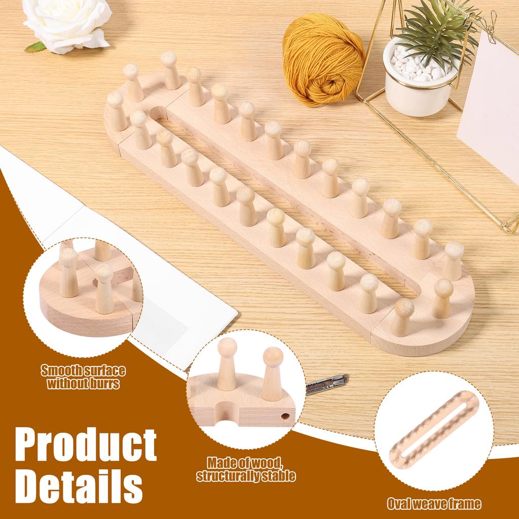 1 Pc Wooden Knitting Frame DIY Throw Blanket Knitting Tools Yarn Craft Easy to Assemble Chunky Knitting Blanket Weaving Frames