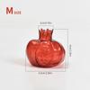 Glass Flower Vase Pomegranate Shaped Red Glass Vase Hydroponics Planter for Tabletop Home Decor Plant Containers