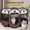 Paridera Octogonal Portátil: Tienda Plegable Transparente para Mascotas para Gatos y Perros.