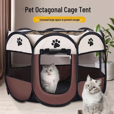 Spot Portable Octagonal Whelping Pen: Foldable Transparent Pet Tent for Cats and Dogs.