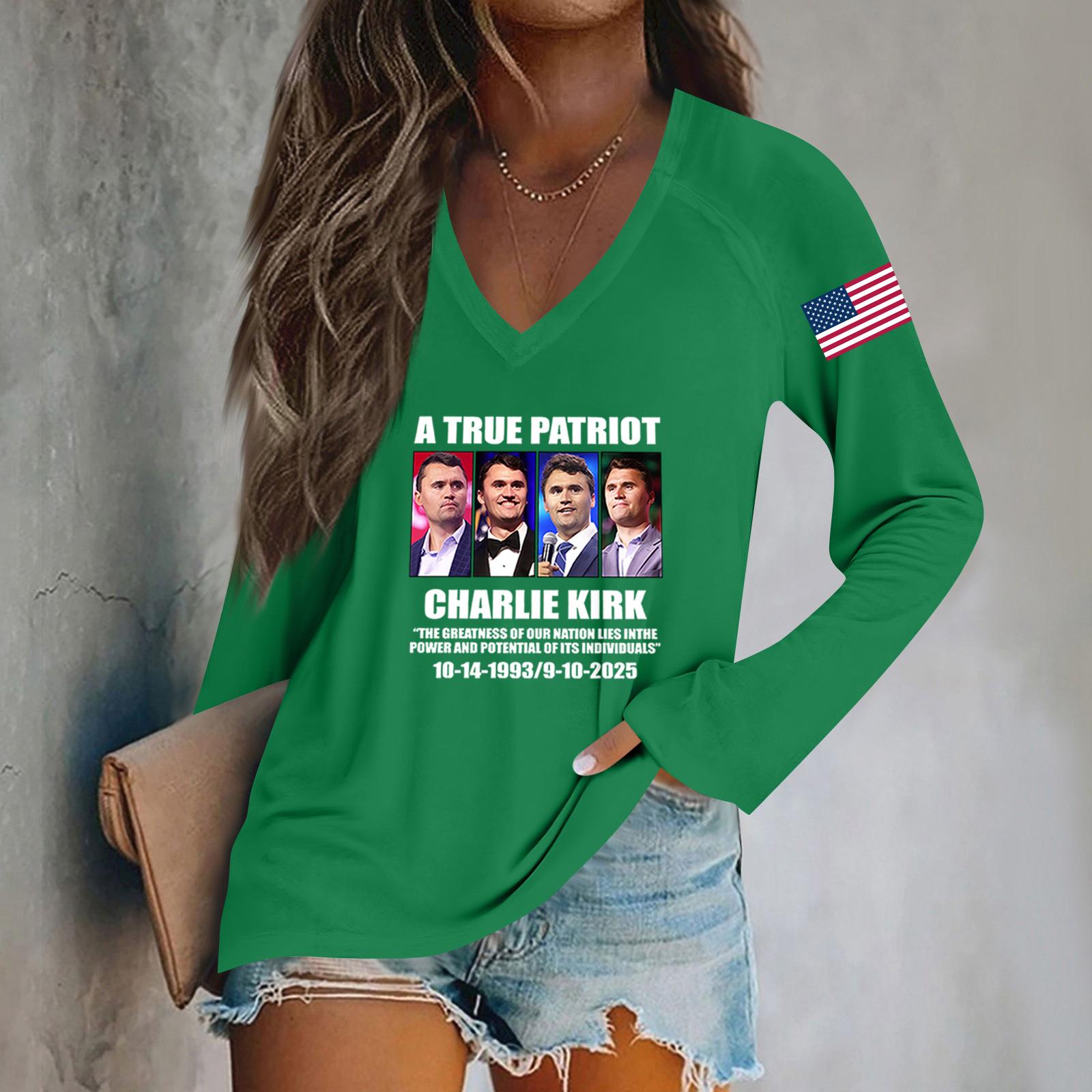 

Женская мода повседневная хэллоуинская принтованная блузка с длинным рукавом и V-образным вырезом L