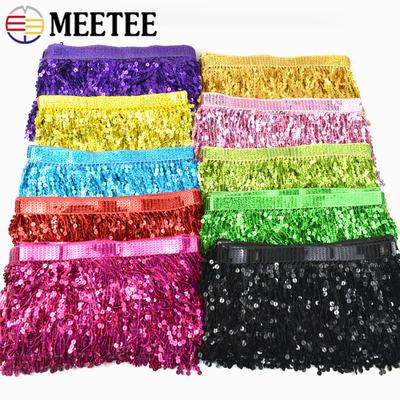 1-5M 16cm Meetee Sequin Tassel Fringe Latin Dress Lace Trims Ribbon Clothes Fringes Fabric Garment Crafts Sewing Accessories