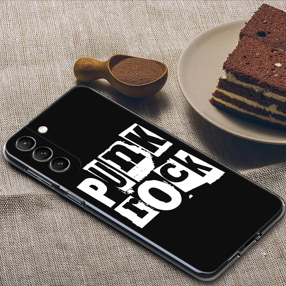 

Punk Transparent Samsung S24Ultra Case For Galaxy S22 S21 S20 Ultra 5G FE S23 S24 Plus Case Soft Funda Cover Top Punk Bands Rock Samsung S23 5G
