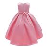 Little Girl Red Sleeveless Pleated Embroidered Princess Dress