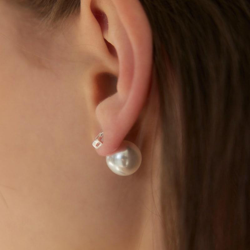 Murmur [925 Silber] Stern Perlen Clutch Ohrringe