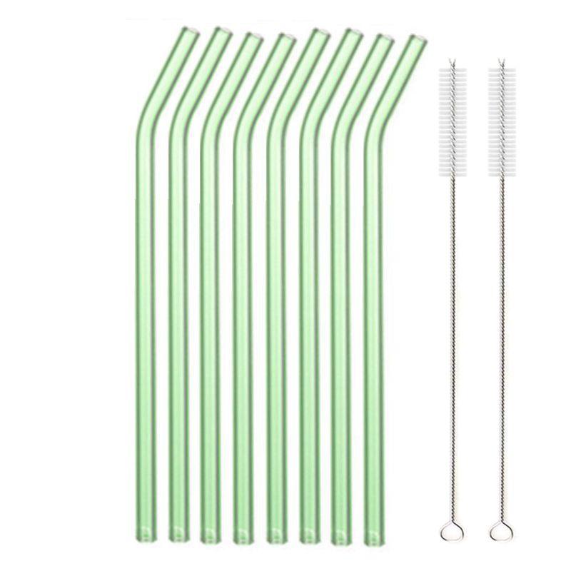 Colorful Glass Straws Reusable Drinking Straw Eco-friendly High Borosilicate Glass Straw Glass Favors Bar Drinkware Tube Party