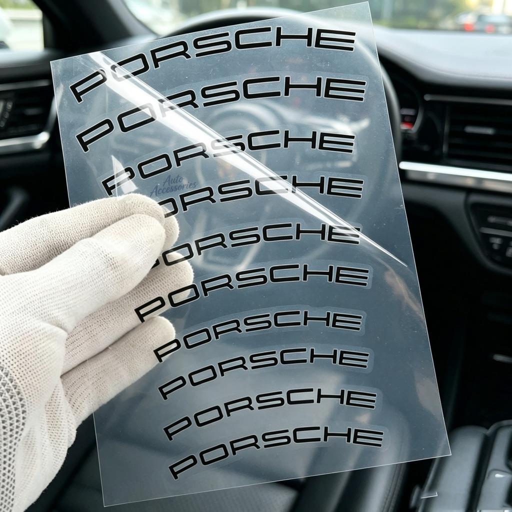 For Porsche MO8Car Brake Caliper Badge Sticker High Temperature Waterproof Decal Decor Vinyl Sticker For Porsche Boxster Cayenne Macan Panamera