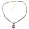 Elegant Purple Bead & Diamond Choker Necklace with Pearls Light Luxury Temperament High-end Earrings