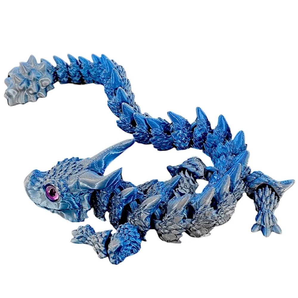 Simulated Eye 3D Printed Dragon All-In-One Molding Chinese Dragon 3D Printed Diceratops Dragon Rotatable Flexible