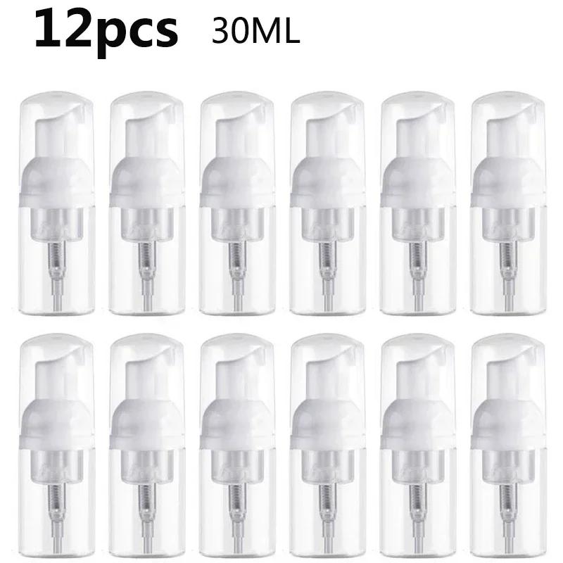 Schaumpumpe Flasche 12 Stück 30/60ml Tragbare Schaumstoffflasche Leere Pumpe Klare Flasche Lotion Shampoo Spender Heißer Verkauf Nachfüllbare Flaschen