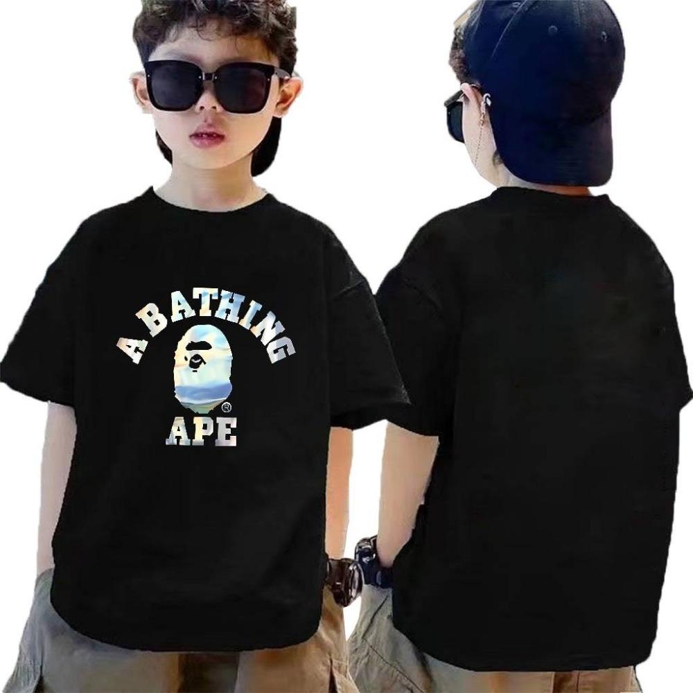 

Модна дитяча футболка BATHONG APE BAPE для хлопчиків та дівчаток, дитячий топ з коротким рукавом 110