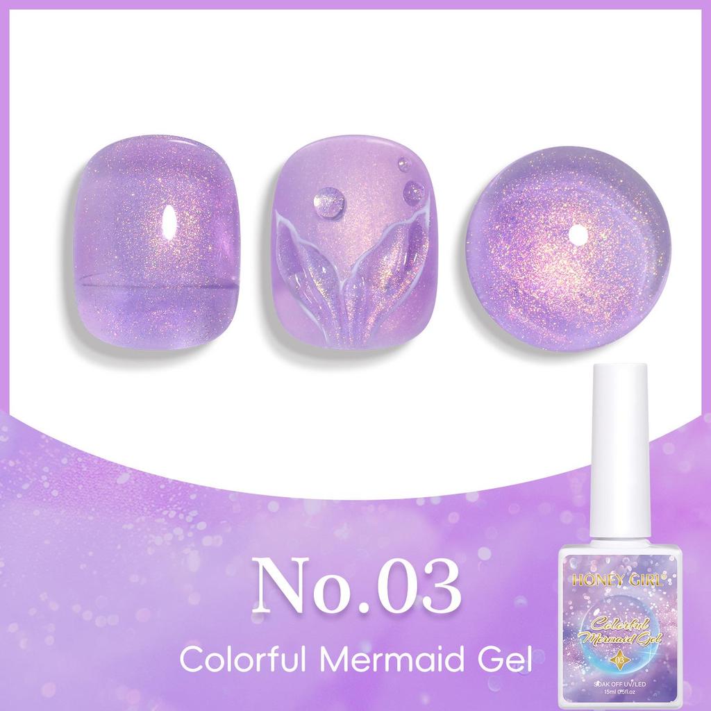 Smalto per Unghie Glitterato Rosa Iridescente Sirena con Strass e Gel Colla Proteica